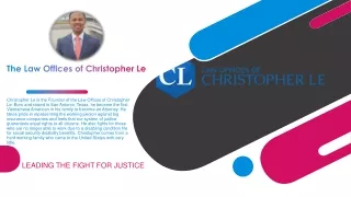 San Antonio Social Security Disability and Injury Attorney - The Law Offices of Christopher Le