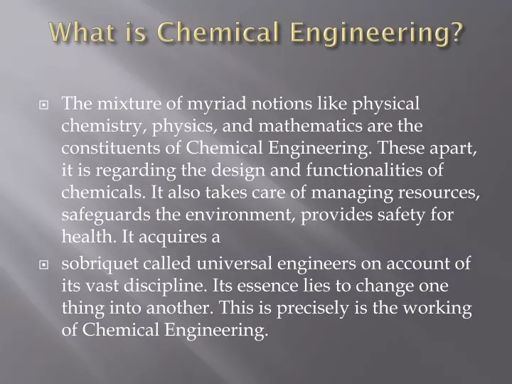 what is chemical engineering