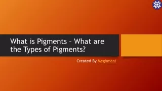 what is pigments what are the types of pigments