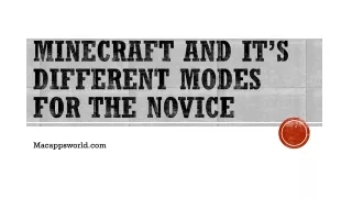 Minecraft and It's Different Modes for the Novice | MacAppsWorld