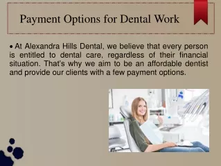 Payment Options For Dental Work - Alexandra Hills Dental