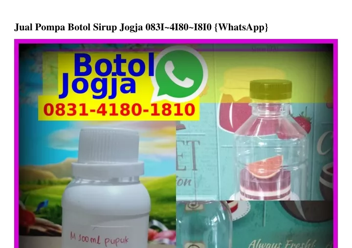 jual pompa botol sirup jogja 083i 4i80 i8i0