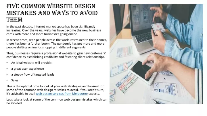 five common website design mistakes and ways