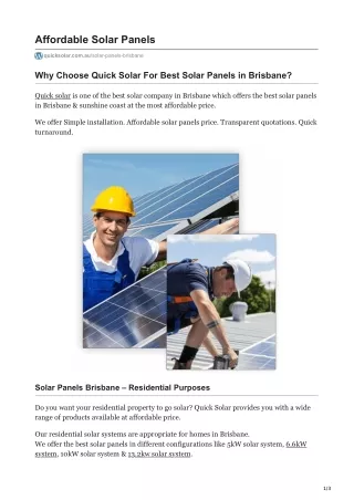 Save Money - Save Environment | Find the most affordable solar panels in brisbane