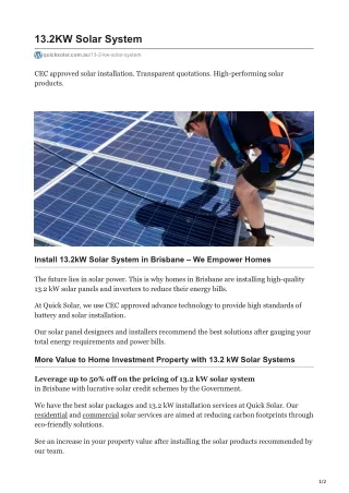 Find Affordable 13.2KW Solar System in Brisbane & Sunshine Coast [QLD]