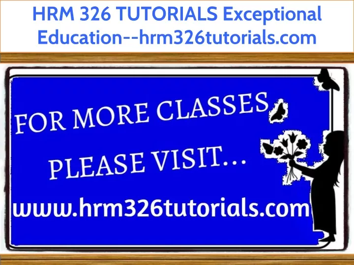 hrm 326 tutorials exceptional education