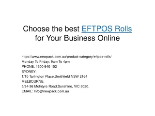 EFTPOS Roll | Thermal Paper Rolls | Thermal Rolls 80x80
