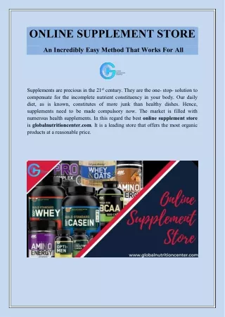 online supplement store