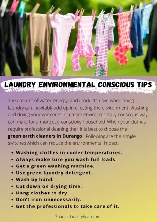 Laundry Environmental Conscious Tips
