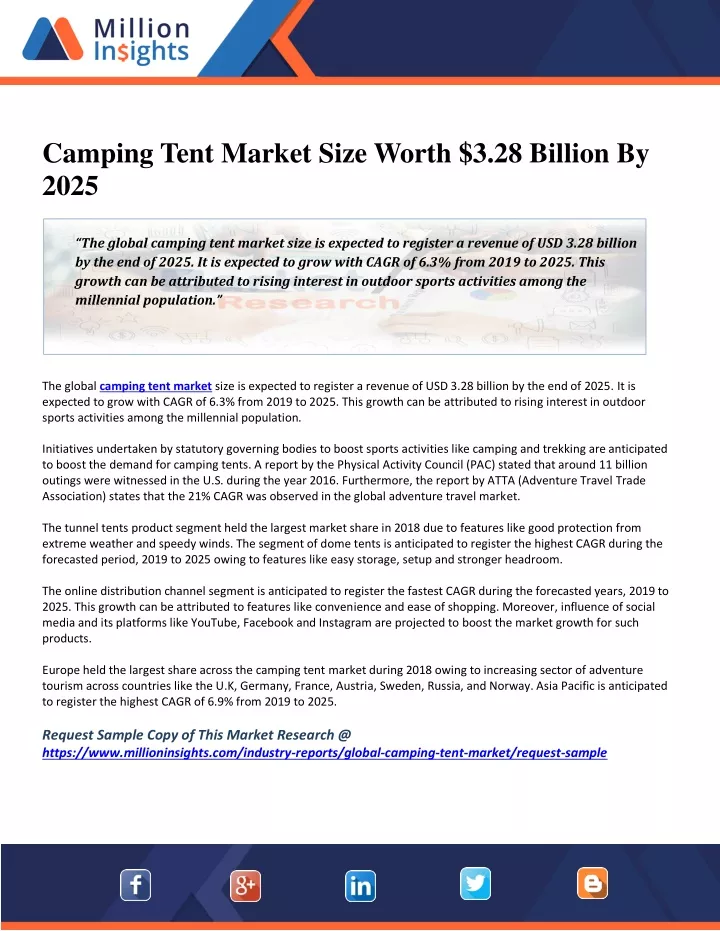 camping tent market size worth 3 28 billion