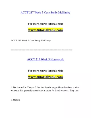ACCT 217 Education Organization- tutorialrank.com