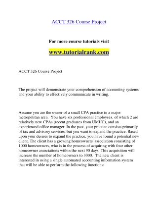 ACCT 326 Education Organization- tutorialrank.com