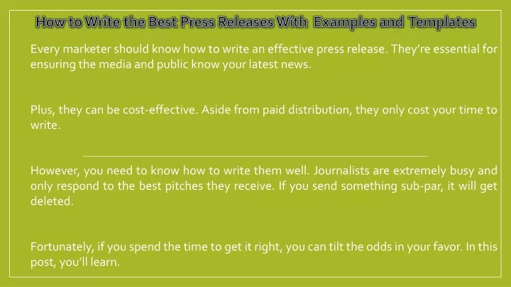 how to write the best press releases with examples and templates