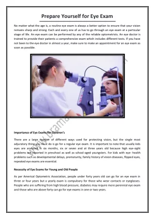 prepare yourself for eye exam