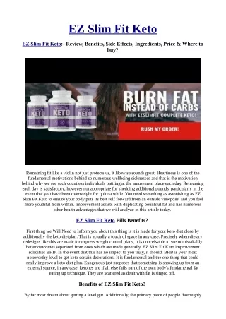 You Will Never Believe These Bizarre Truths Behind EZ Slim Fit Keto.