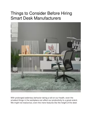things to consider before hiring smart desk manufacturers
