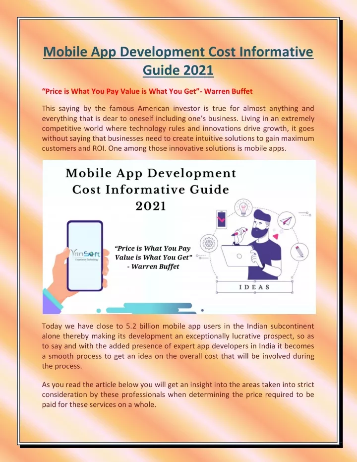 mobile app development cost informative guide