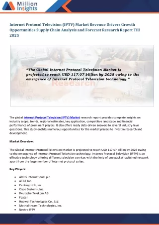internet protocol television iptv market revenue