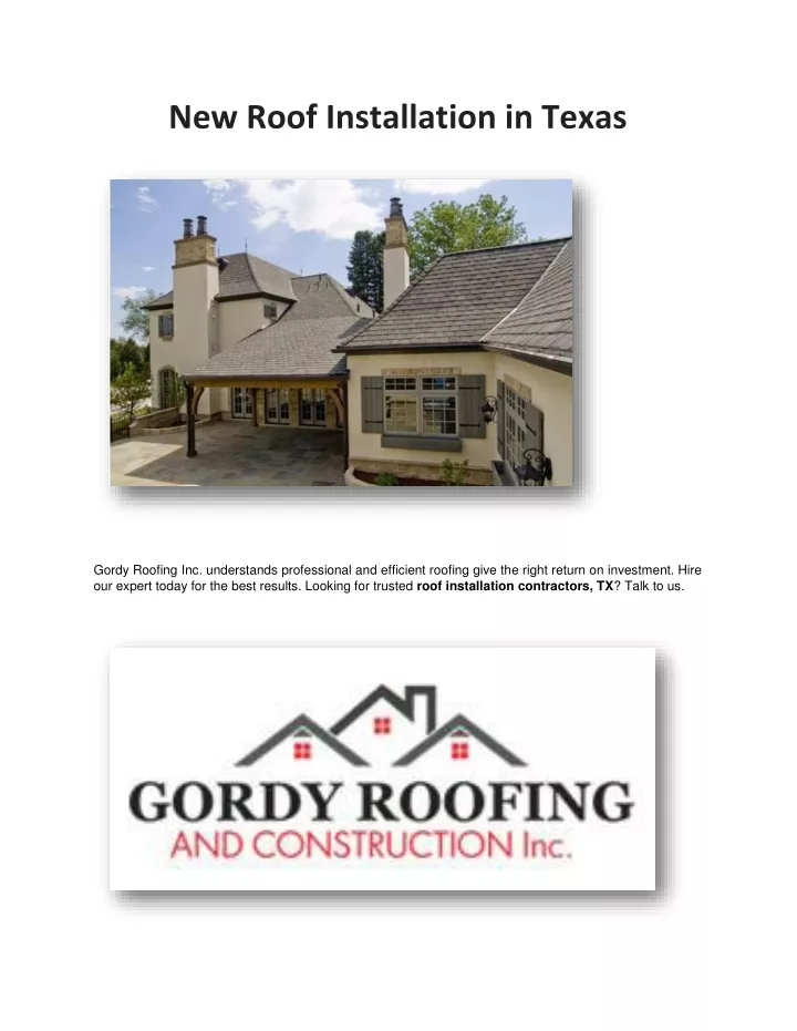 new roof installation in texas