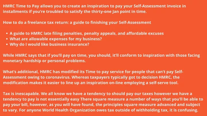hmrc time to pay allows you to create