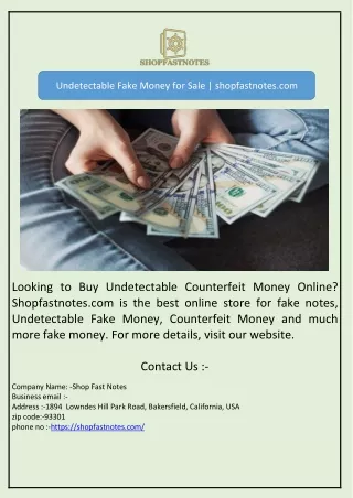 undetectable fake money for sale shopfastnotes com