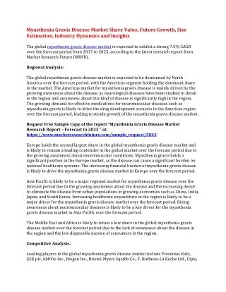 myasthenia gravis disease market share value