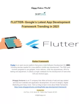 FLUTTER- Google’s Latest App Development Framework Trending in 2021