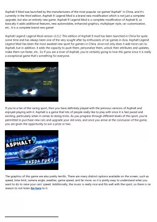 asphalt 9 mod was launched by the manufacturers