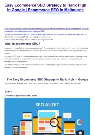 easy ecommerce seo strategy to rank high