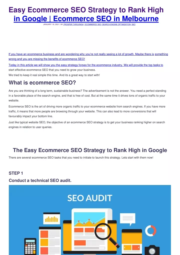 easy ecommerce seo strategy to rank high
