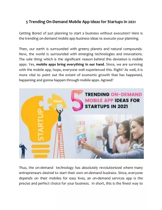 5 trending on demand mobile app ideas