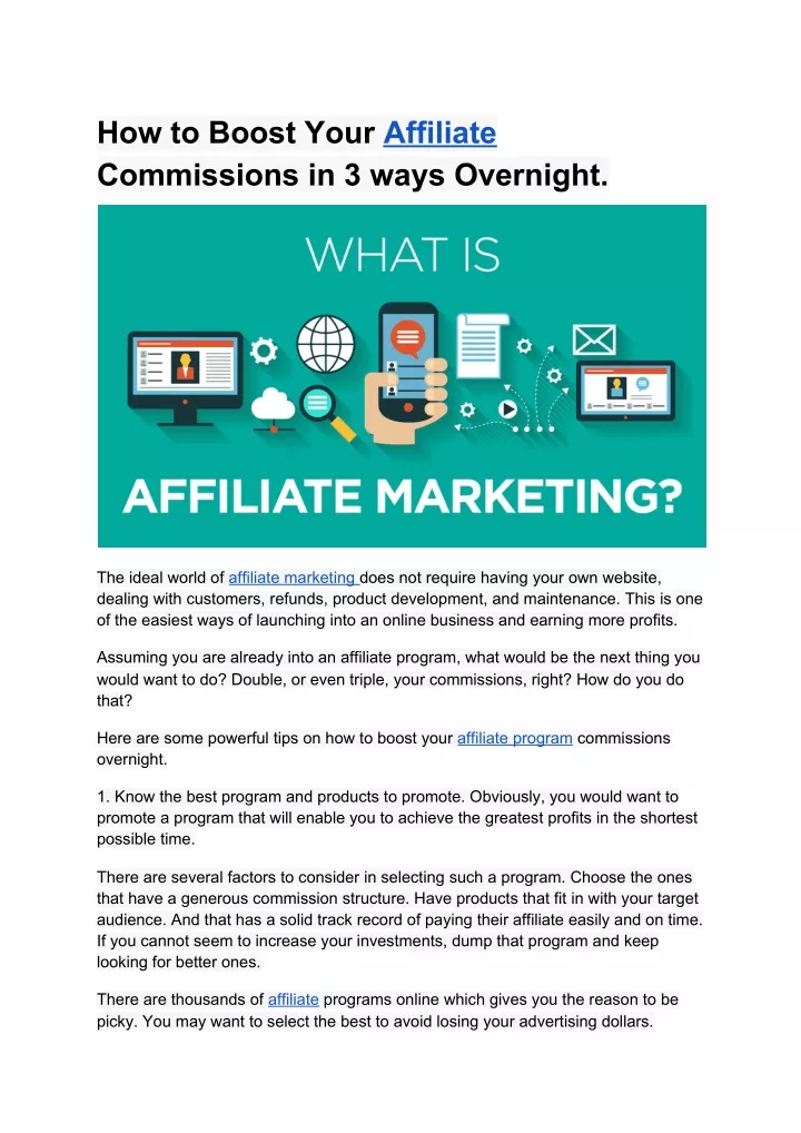 how to boost your affiliate commissions in 3 ways
