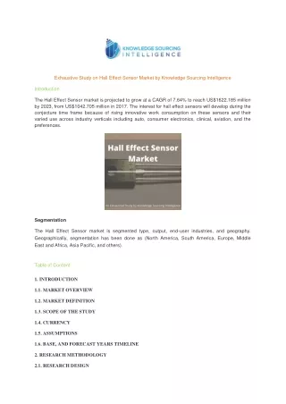 exhaustive study on hall effect sensor market