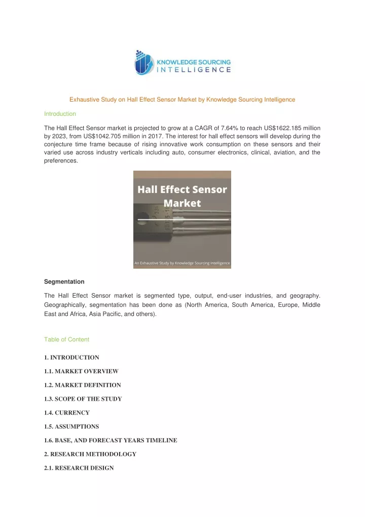 exhaustive study on hall effect sensor market