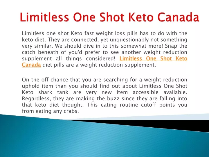 limitless one shot keto canada
