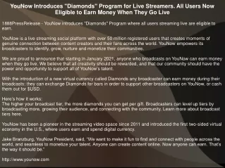 younow introduces diamonds program for live