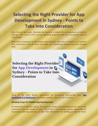selecting the right provider for app development