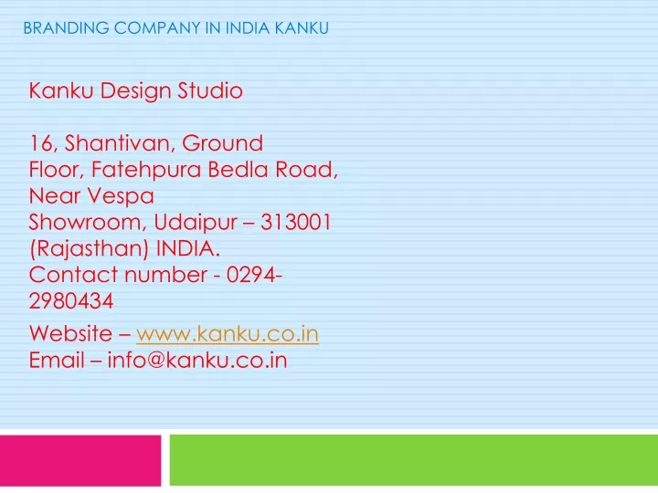 branding company in india kanku