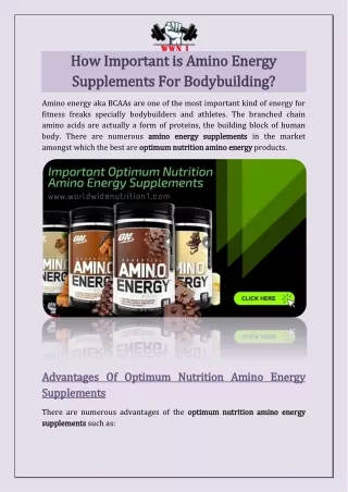how important is amino energy how important