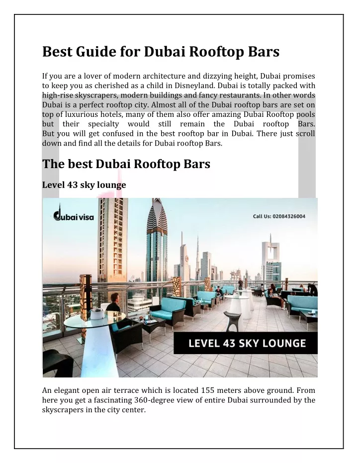 best guide for dubai rooftop bars