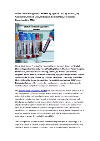 global clinical diagnostics market by type