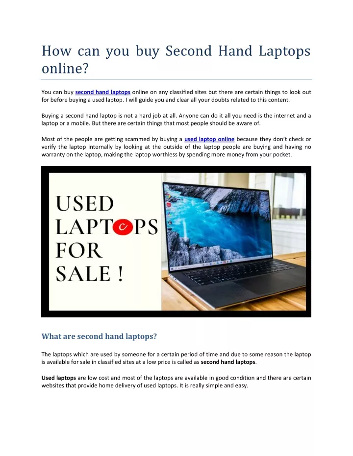 how can you buy second hand laptops online