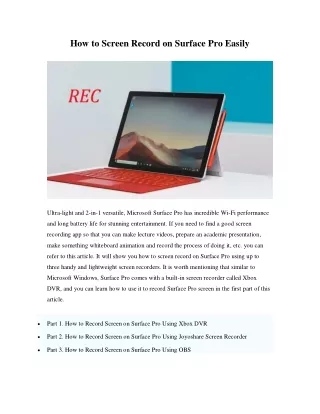 How to Screen Record on Surface Pro