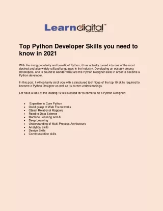 top python developer skills you need to know