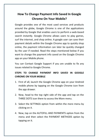 how to change payment info saved in google chrome