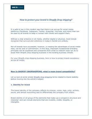 how to protect your brand in shopify drop shipping