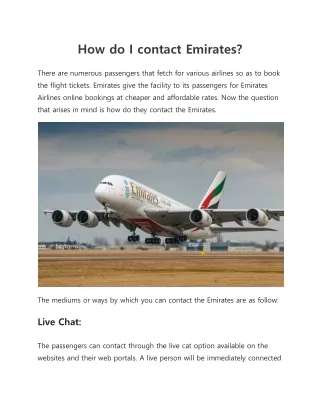 how do i contact emirates