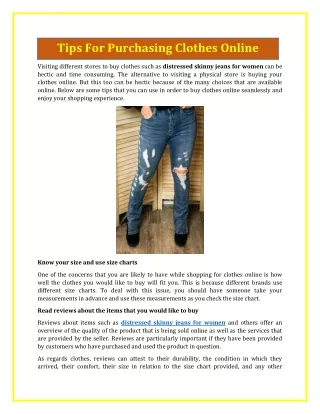 tips for purchasing clothes online