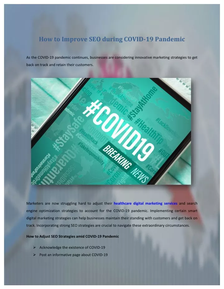 how to improve seo during covid 19 pandemic