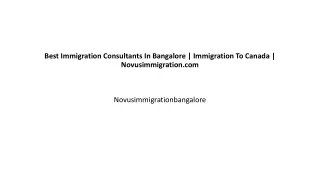 Best Immigration Consultants in Bangalore - Novusimmigration.com